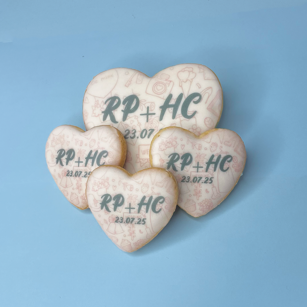 Wedding Initials Heart Biscuits