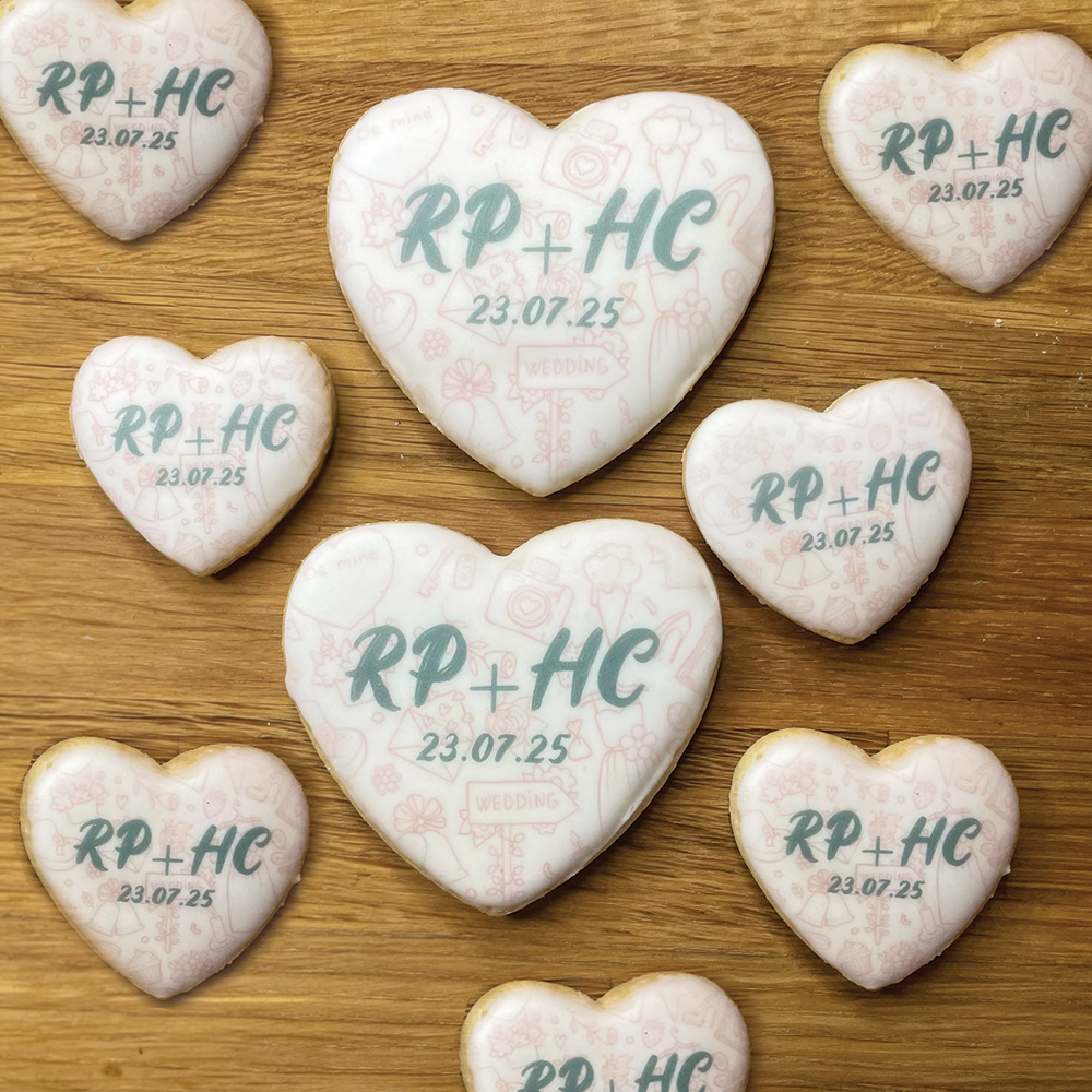 Wedding Initials Heart Biscuits