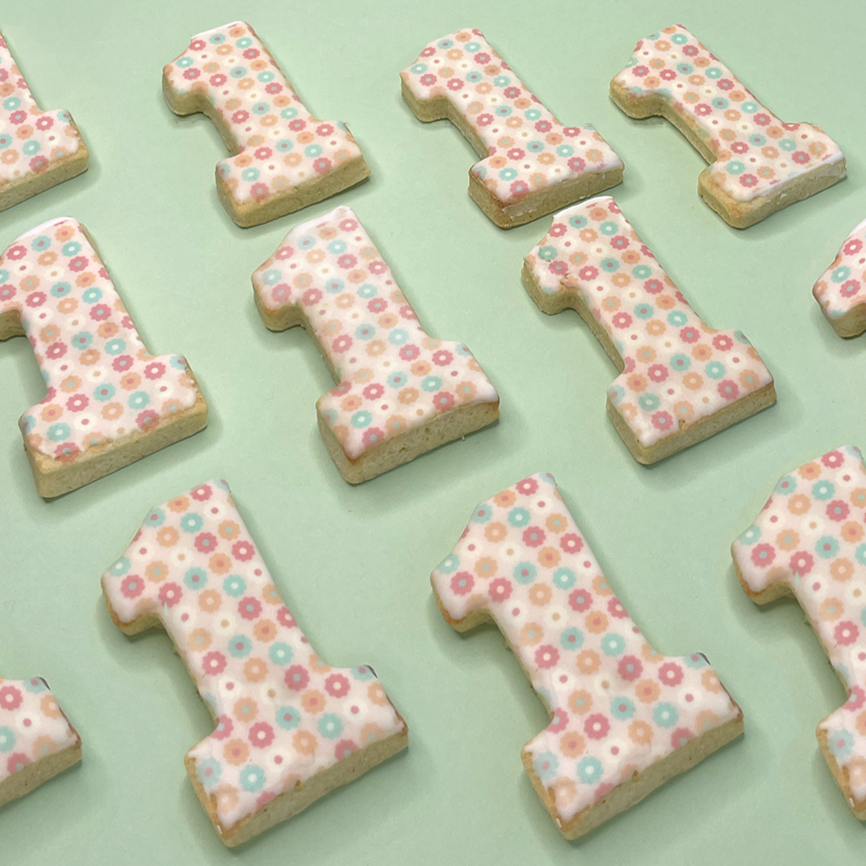 Birthday Age | Patterned Number Biscuits