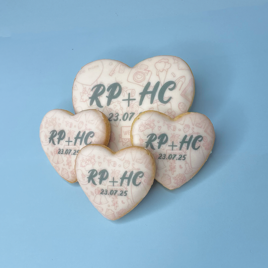 Wedding Initials Heart Biscuits